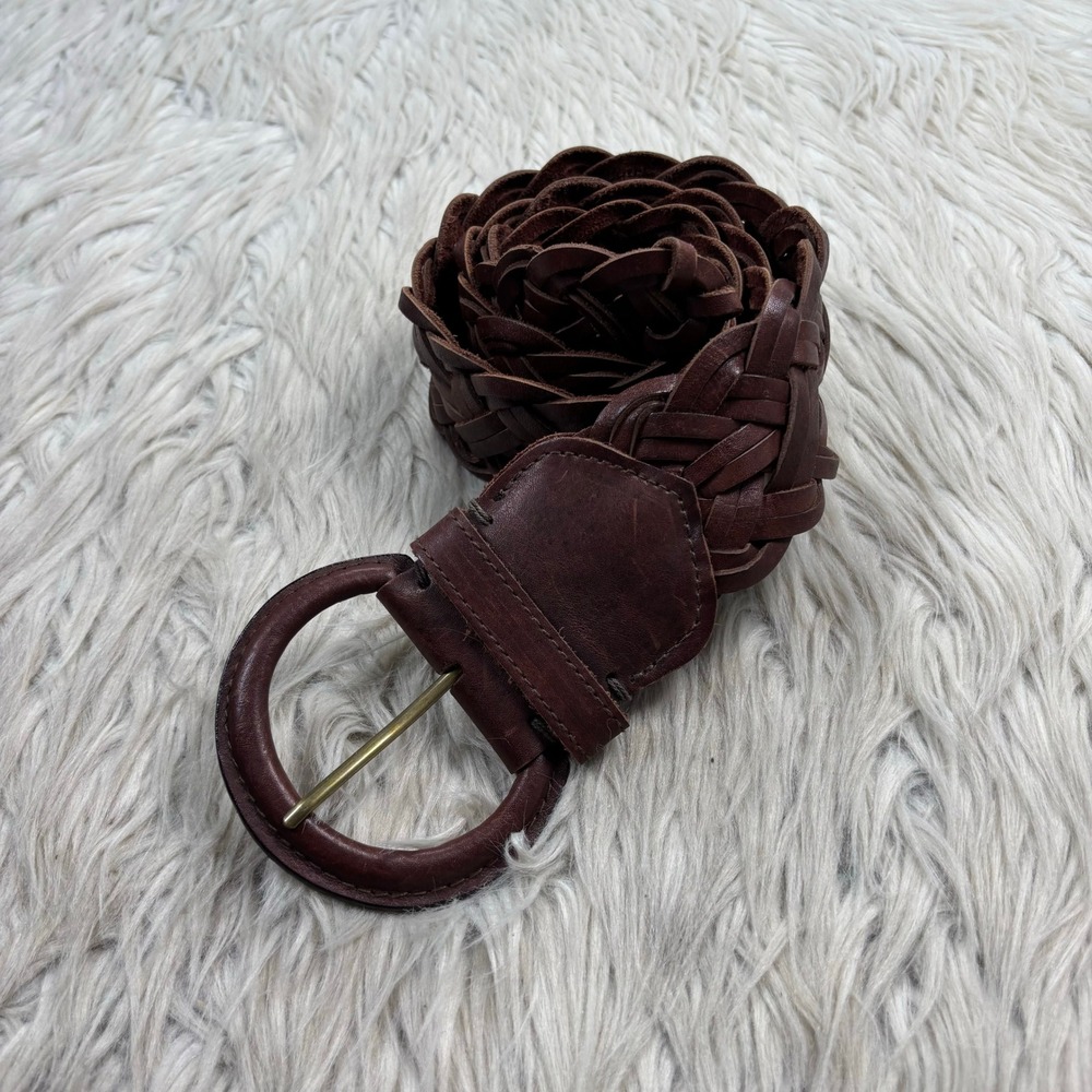 Vintage Y2K Abercrombie & Fitch XS S Brown Chunky Woven Belt Boho Western Preppy